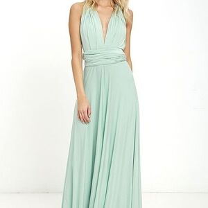 Lulu's Tricks Of The Trade Sage Maxi Dress, Size S